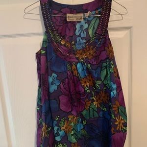 Boho floral beaded tunic